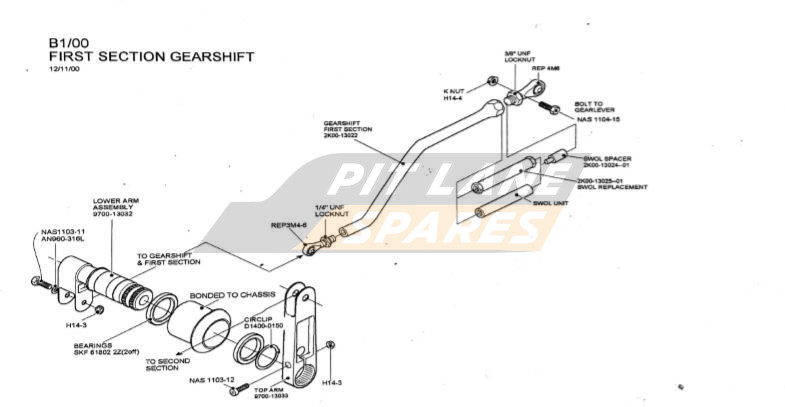 FIRST SECTION GEARSHIFT Diagram